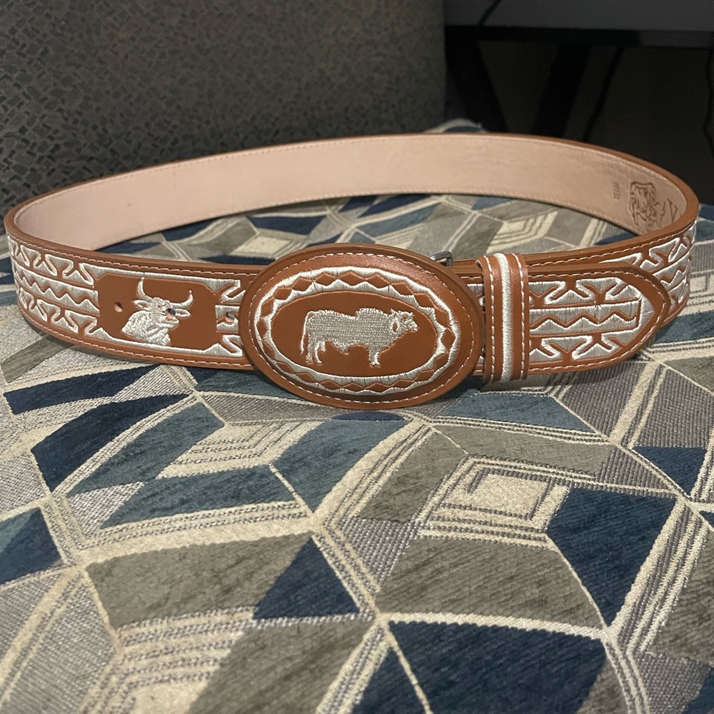 Mexican Charro Saddle Belt with Buckle Piteado